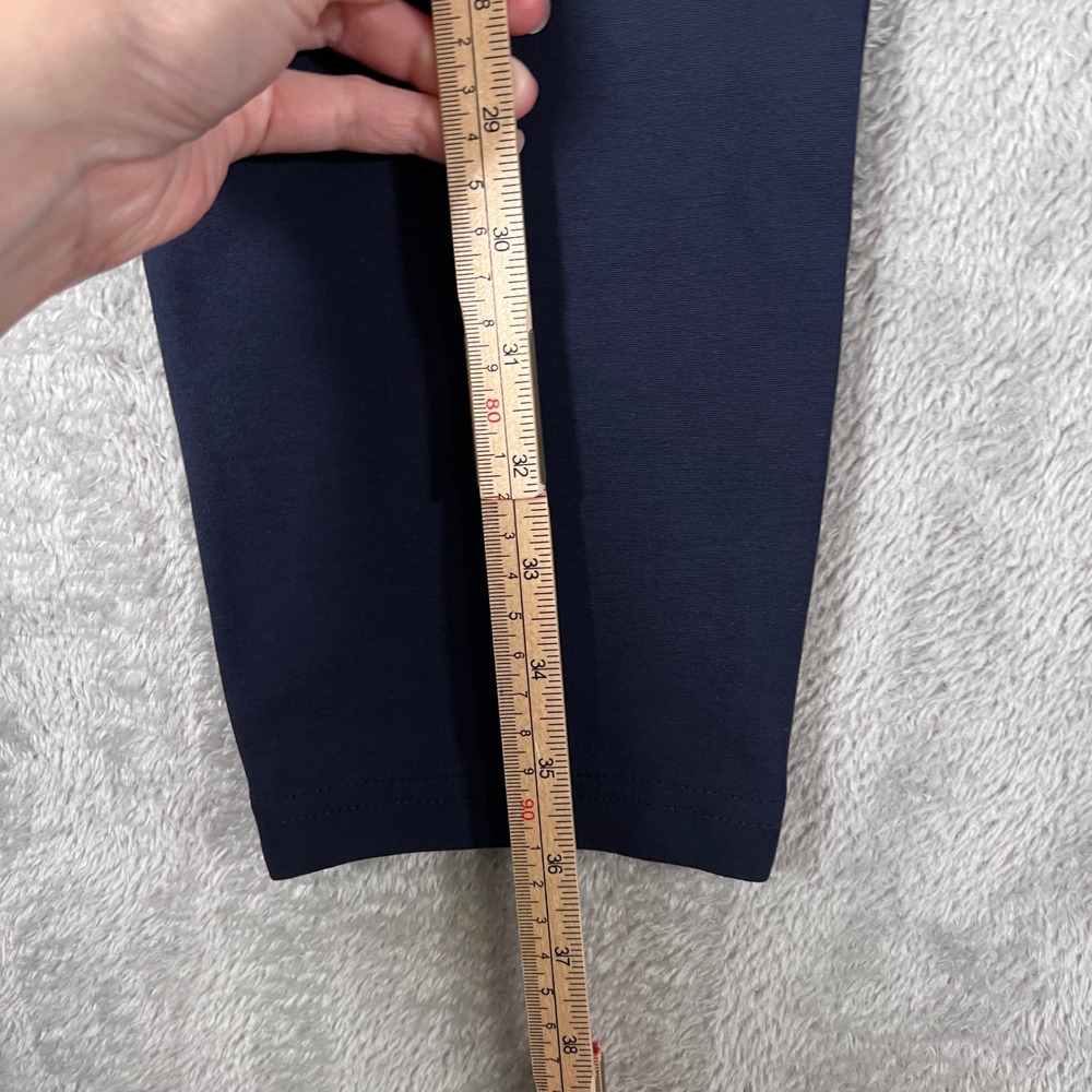 Allison Izu Pants Womens Large Navy Blue Pull On Stretch Slim Fit Tapered Career - Picture 7 of 8